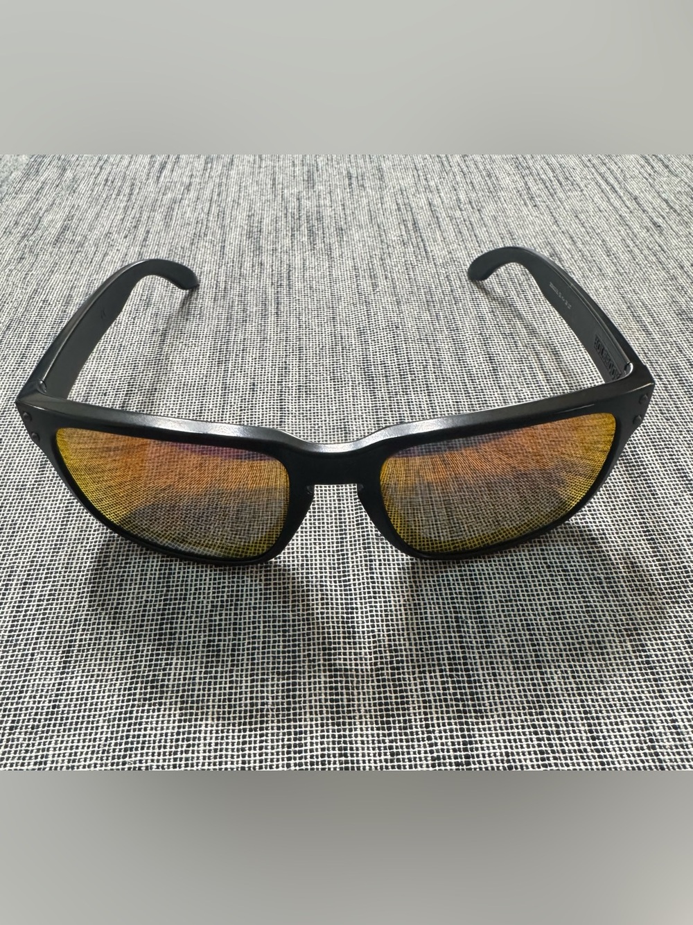 Oakley Men's Black Frame Sunglasses with Amber Mirrored Lenses *Polarized*